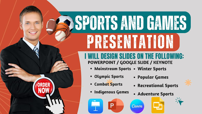 Gig Preview - Design and redesign sports and games presentation, slides show, google slides