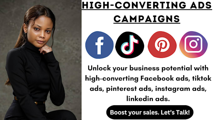 Gig Preview - Setup high converting tiktok ads campaign facebook ads linkedin ads pinterest ad