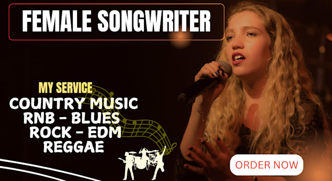 Gig Preview - Be your female country singer blues rock pop songwriter edm and vocals