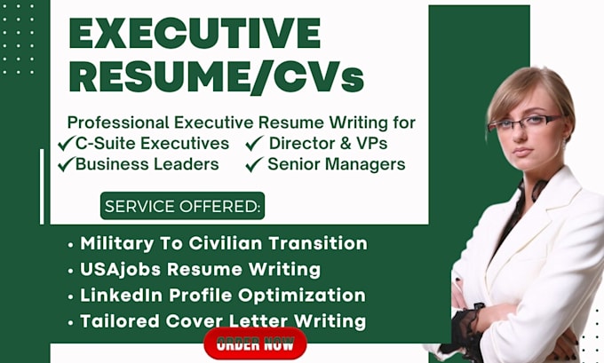 Bestseller - write a professional executive resume for leadership and c suite role