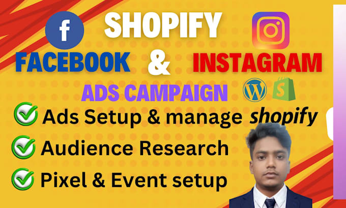 Gig Preview - Run shopify facebook ad camping management and instagram advertising, marketing