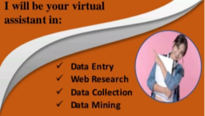 Bestseller - be your virtual assistant in,data entry, web research, excel data entry