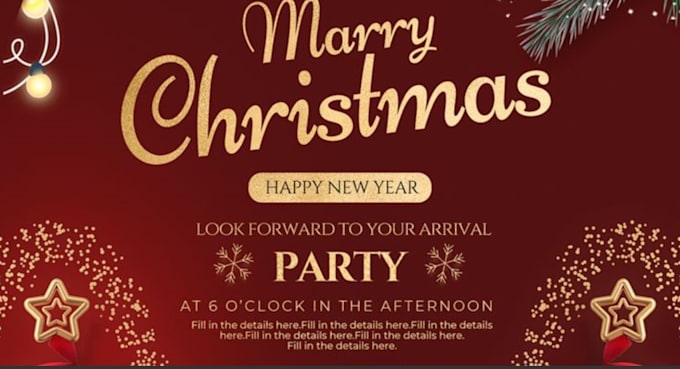 Gig Preview - Customize christmas holiday poster,motion graphis,xmas new year flyer,effects