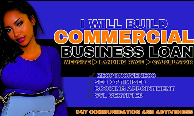 Gig Preview - Commercial business loan website landing page, calculator, business loan website