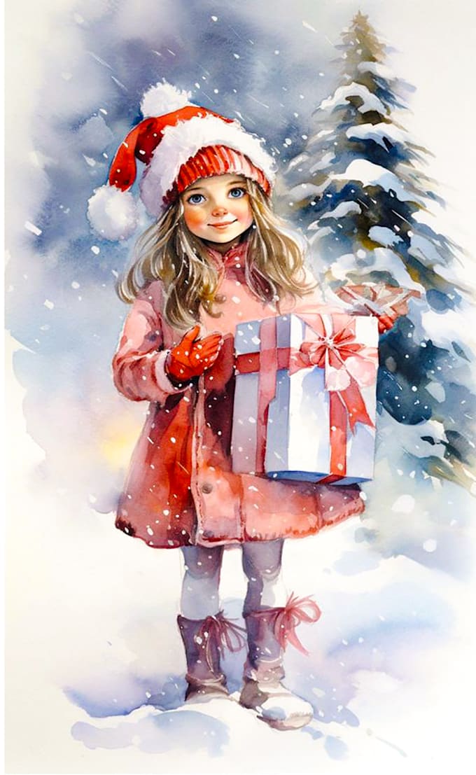 Bestseller - draw christmas children story book illustration in watercolor style