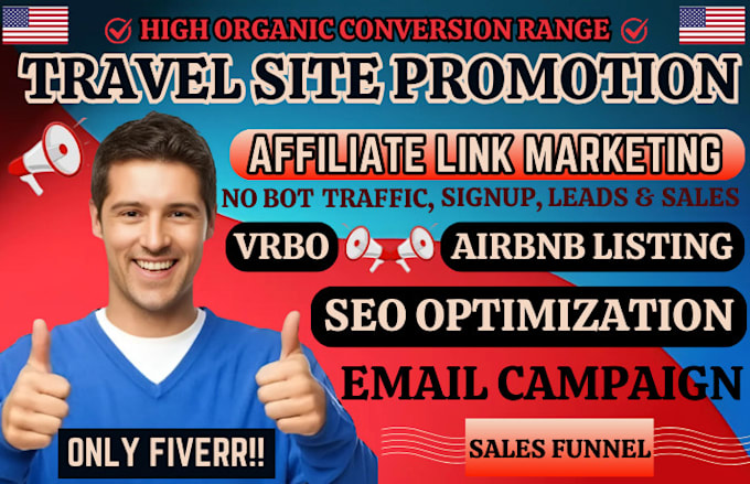 Gig Preview - Do travel site promotion boost airbnb and vrbo bookings with SEO backlinks