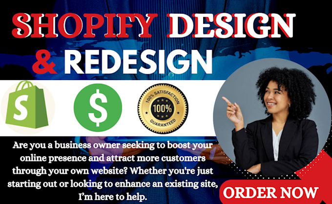 Gig Preview - Shopify website design shopify website redesign shopify store design