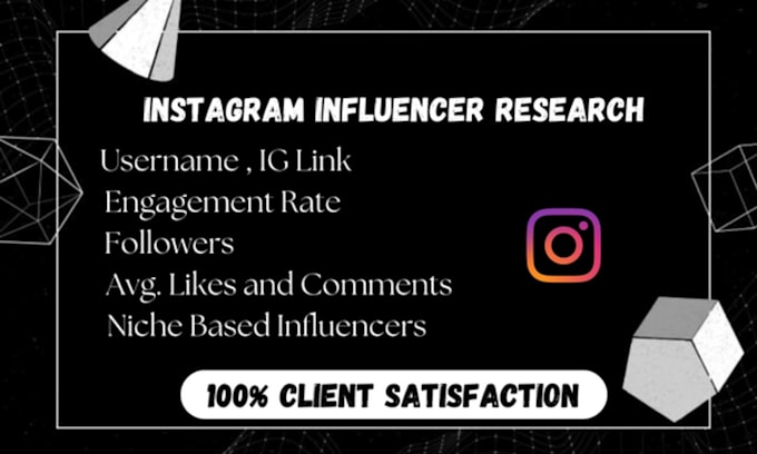 Gig Preview - Find best instagram influencers for influencer marketing and influencer research