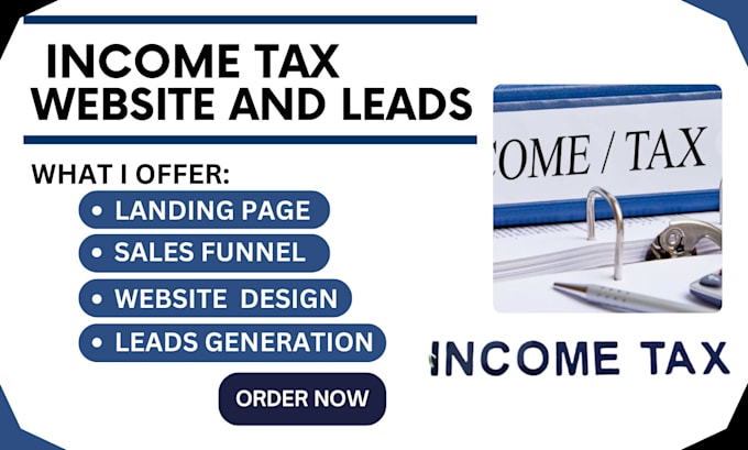 Gig Preview - Build income tax website income tax leads income tax finance website