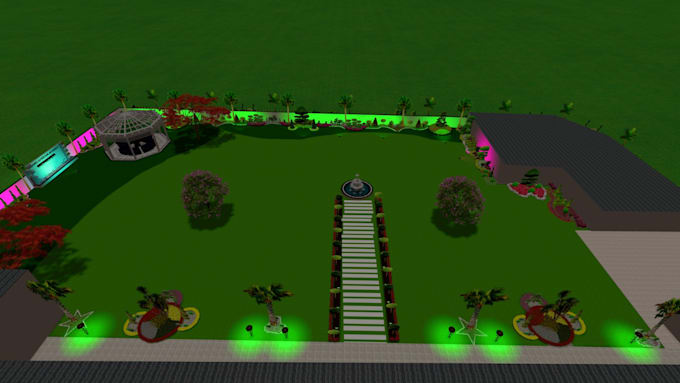 Gig Preview - Design 3d landscape of your front lawn