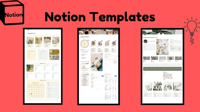 Gig Preview - Custom notion templates for productivity and goals