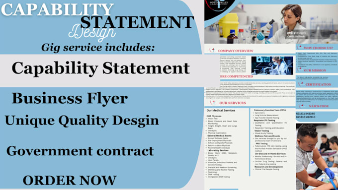 Gig Preview - Design professional federal government capability statement within 24hrs