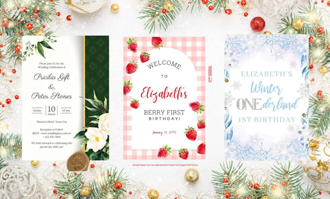 Gig Preview - Design canva invitation card template christmas card wedding rsvp birthday event