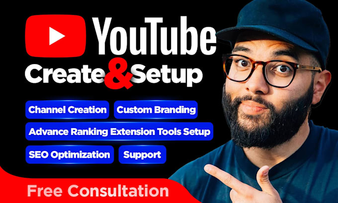 Gig Preview - Create and setup youtube channel with logo, banner, intro, and outer