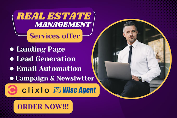 Gig Preview - Setup clixlo crm website, wise agent website,  mailerlite template, real estate