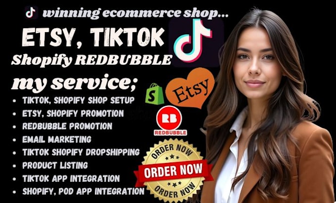 Gig Preview - Etsy promotion shopify marketing redbubble promotion shopify tiktok ads etsy seo