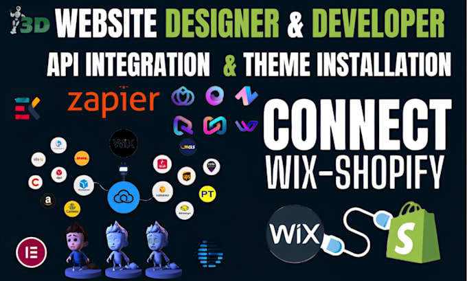 Gig Preview - Fix customize 3d animation website sync zoho integrate shopify wix zapier python