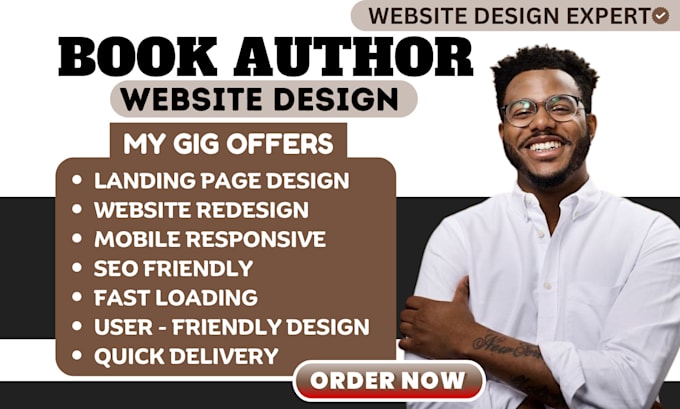 Gig Preview - Design responsive author website, book author website,book website,ebook website