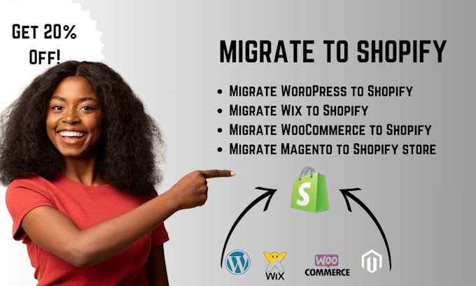 Gig Preview - Migrate wordpress wix woocommerce magento to shopify store