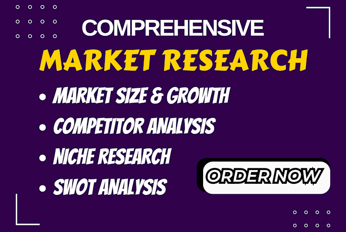 Gig Preview - Conduct a professional market research, marketing plan, competitor swot analysis