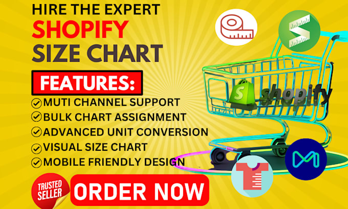 Bestseller - setup shopify size chart kiwi mage esc bf csc ga smart rt size guide  app