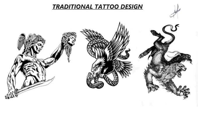 Gig Preview - Create traditional tattoo design old school tattoo design