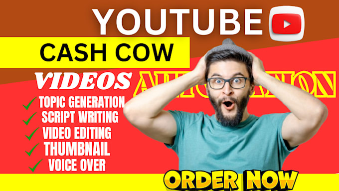 Gig Preview - Create a profitable automated youtube cash cow channel and manage it to monetize