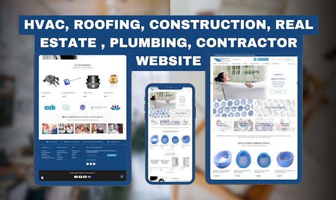 Gig Preview - Create plumbing hvac heating ac repair electrician contractor website