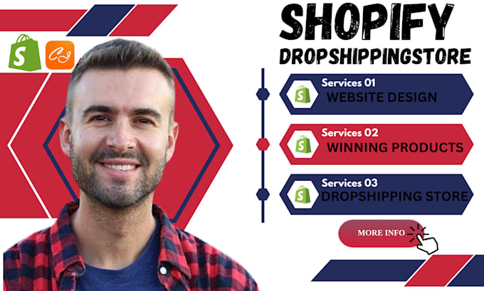 Gig Preview - Build lucrative shopify dropshipping store shopify website design