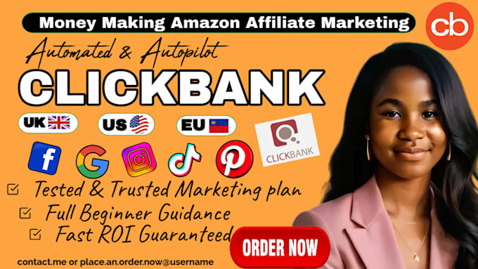 Gig Preview - Set up clickbank affiliate marketing, link promotion, amazon affiliate marketing