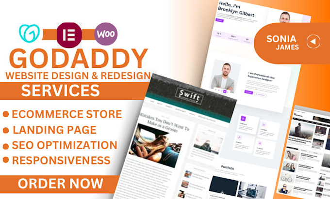 Gig Preview - Do godaddy website design godaddy website redesign develop godaddy