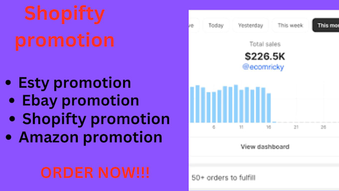 Gig Preview - Etsy shop promotion to boost etsy shop shopifty sales