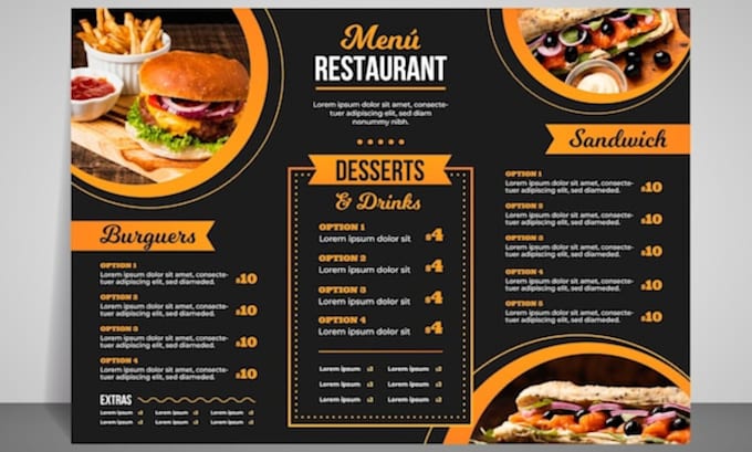 Gig Preview - Design restaurant menu design digital menu bar menu food menu in 24 hrs