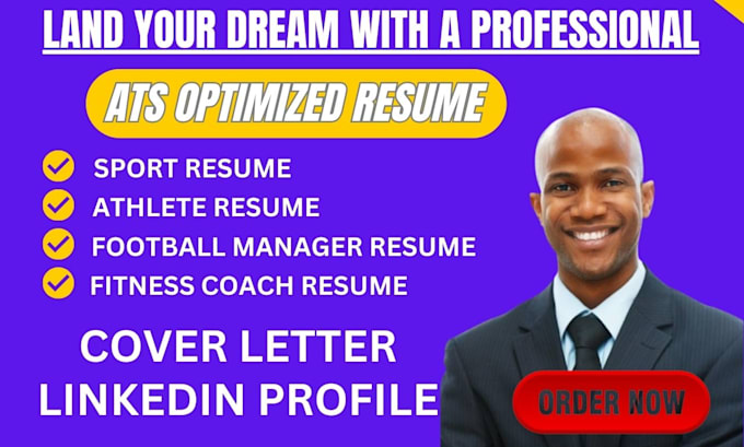 Gig Preview - Write sport athlete fitness football manager coach trainer resume