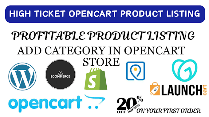 Gig Preview - Do opencart product listing product upload add category in opencart store