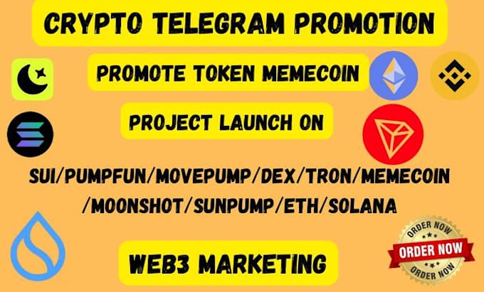 Gig Preview - Massive crypto pump, hype sol memecoin, token, dex, defi, x, telegram promotion