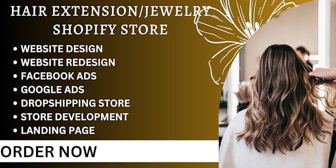 Gig Preview - Shopify hair extension shopify store, shopify jewelry website, branded website