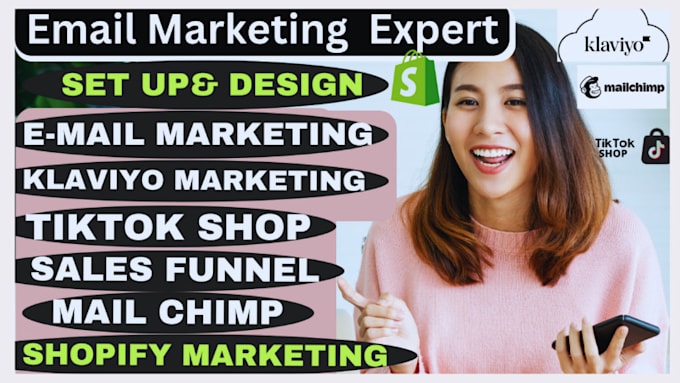 Gig Preview - Setup,manage shopify email marketing klaviyo flows mailchimp campaign specialist