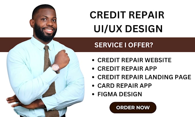 Gig Preview - Design credit repair ui ux card repair app credit repair software webapp