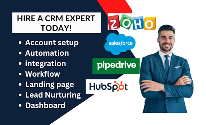 Gig Preview - Do zoho salesforce hubspot pipedrive setup and customization