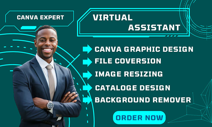 Gig Preview - Virtual assistant for stunning canva graphic design