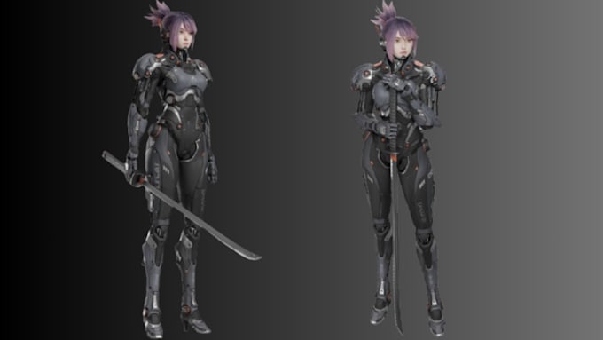 Gig Preview - 3d robot  futuristic character and metal human modeling and rendering robot