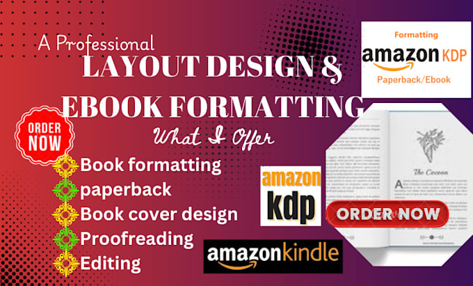 Gig Preview - Do book format, edit, layout design for ebook, print or amazon KDP paperback