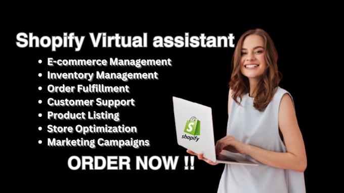 Gig Preview - Be your shopify manager virtual assistant, shopify marketing for shopify sales