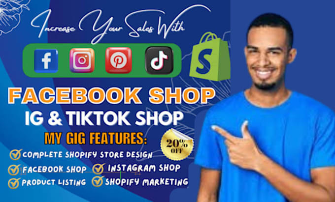 Gig Preview - Do tiktok shop setup facebook shop tiktok ads fb ads for ebay shopify marketing