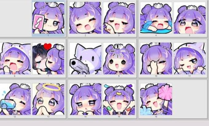 Gig Preview - Draw twitch emotes chibi or sub badges or overlay for vtuber