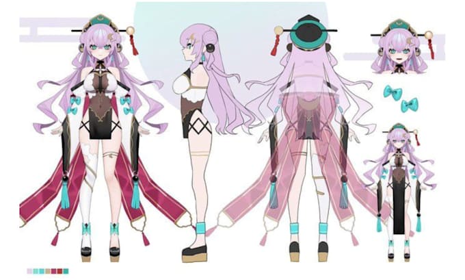 Gig Preview - Design high quality  anime character for vtuber, live2d model ready to rig