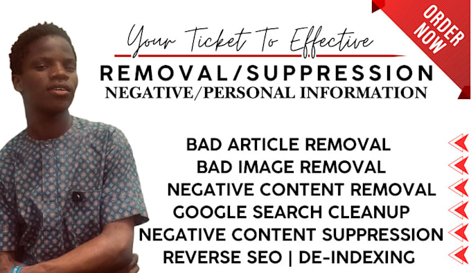 Bestseller - remove, suppress negative contents, personal information from all search engines