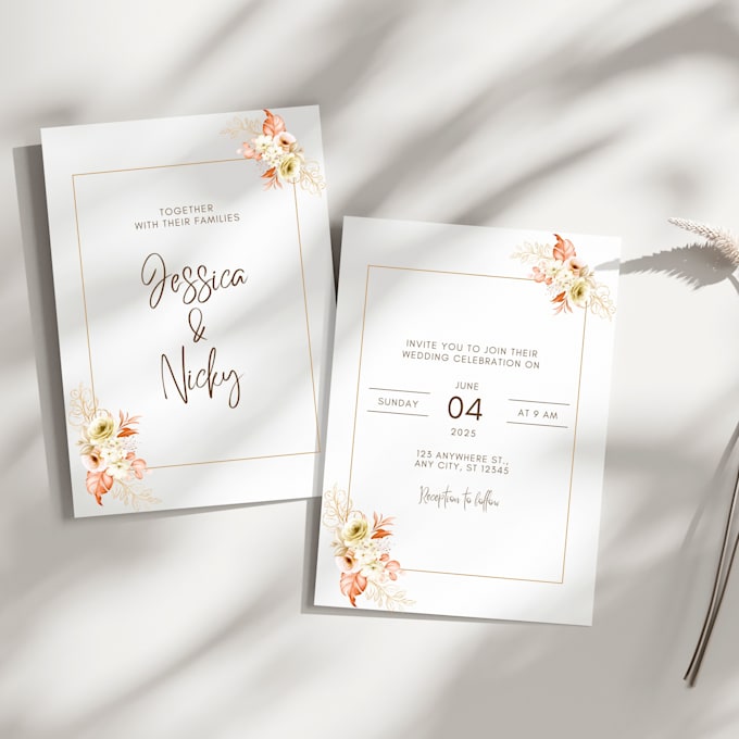 Gig Preview - Design amazing wedding, birthday and any invitation cards