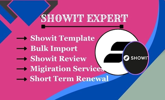 Gig Preview - Do showit template, bulk import, showit review, shopify, ecommerce